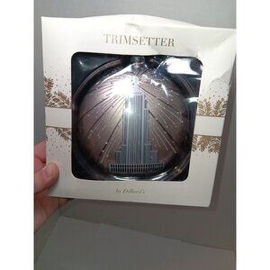 VTG 1970 80s Glass Empire State Building Christmas Ornament 4 7/8" Diameter